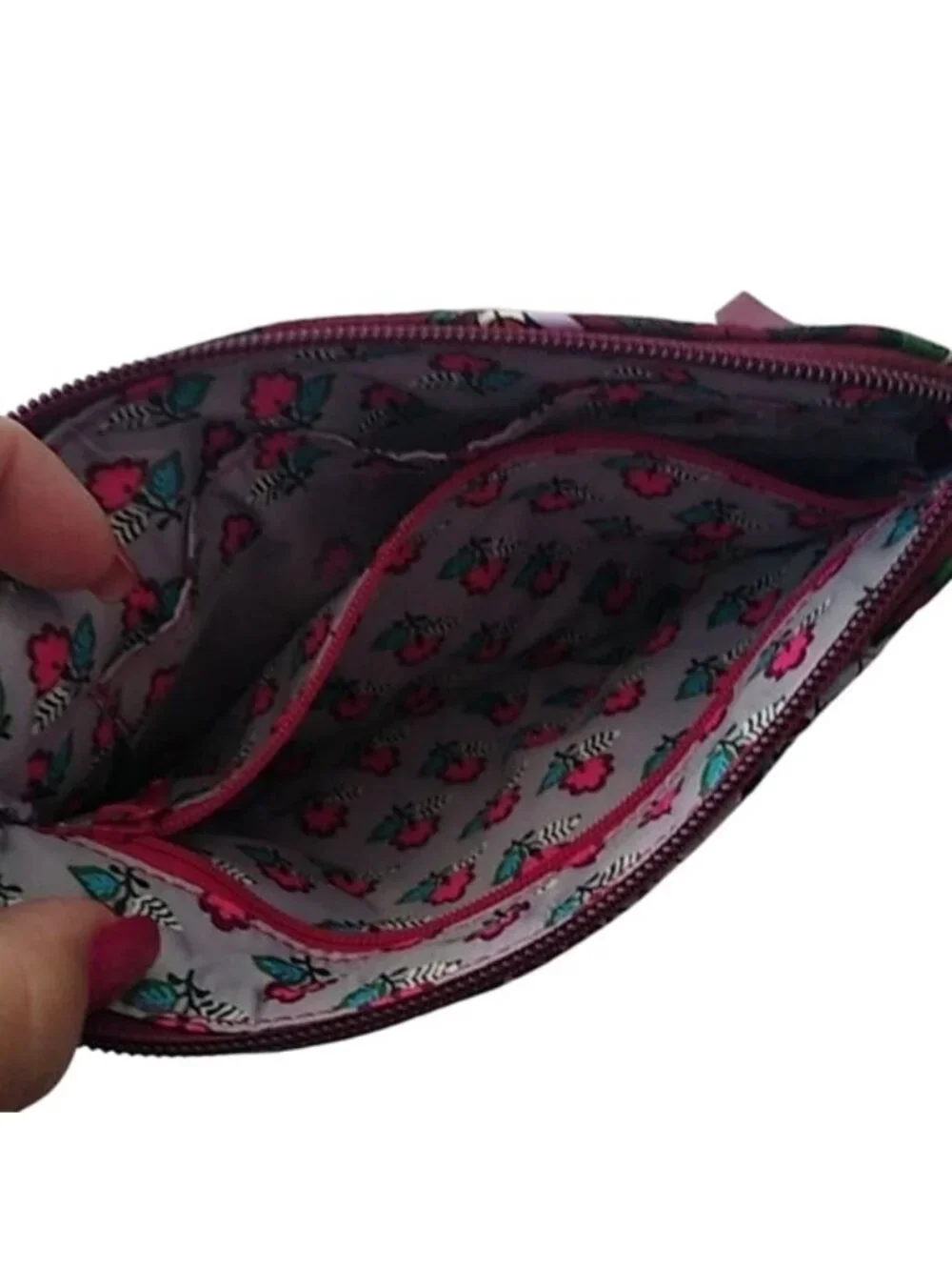 Vera Bradley Bordeaux Blooms Iconic Pouch Wristlet NWT - Picture 5 of 6